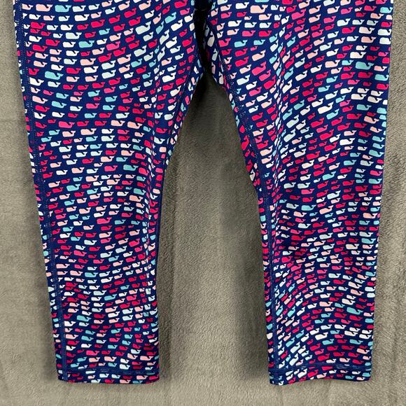 Vineyard Vines Performance Leggings Womens Small Blue Whale Logo Cropped Workout - Picture 6 of 13
